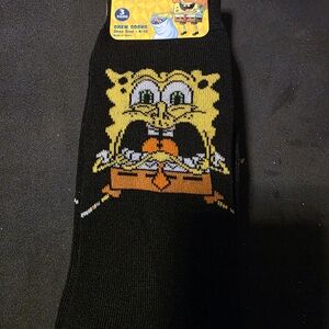 SpongeBob SquarePants Black Crew Socks